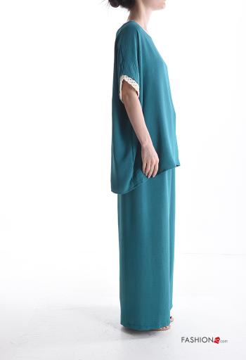 Traje de mujer manga corta extra grande cuello redondo con elástico - ph 3