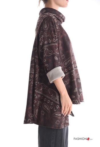 Graphic Print asymmetrical with collar Long sleeved top - ph 3