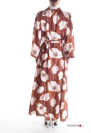 lange ärmel mit kragen Kleid mit Gürtel mit Knöpfen - ph 2