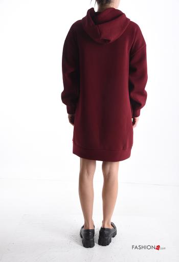Felpa in Cotone maniche lunghe con strass con cappuccio - ph 2