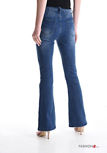 Jeans in Cotone a zampa con tasche - ph 2