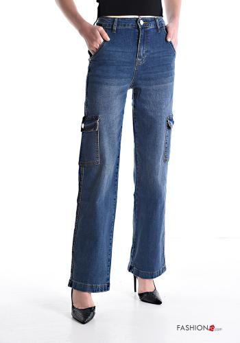 Jeans in Cotone con tasche