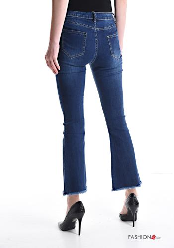 Jeans in Cotone a zampa con tasche con frange - ph 2