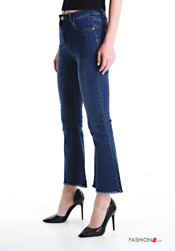 Jeans in Cotone a zampa con tasche con frange - ph 3
