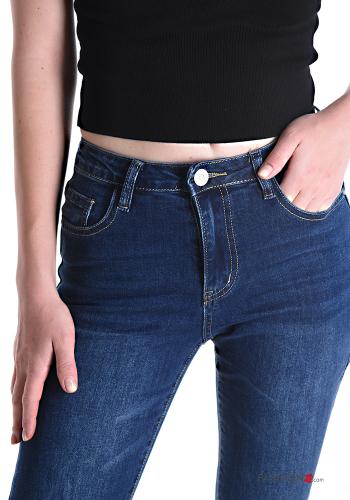 Jeans in Cotone a zampa con tasche con frange - ph 4