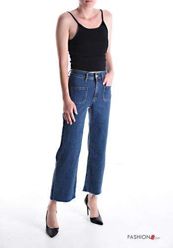 Jeans en Coton au bord brut avec poches - ph 5