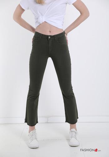 flared Cotton Jeans with pockets - ph 1