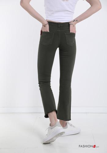 flared Cotton Jeans with pockets - ph 2