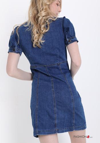 denim Cotton Shirt dress with pockets - ph 2