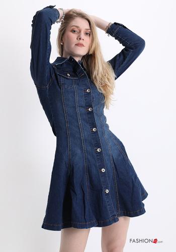 Abito chemisier in Cotone denim con bottoni con tasche - ph 1