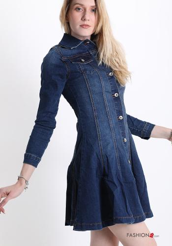 Abito chemisier in Cotone denim con bottoni con tasche - ph 3