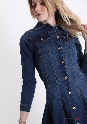Abito chemisier in Cotone denim con bottoni con tasche - ph 4