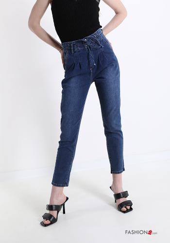 Jeans aus Baumwolle mit Taschen mit Schleife