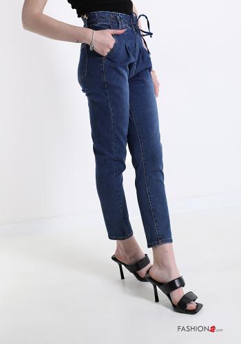Cotton Jeans with pockets with bow - ph 3