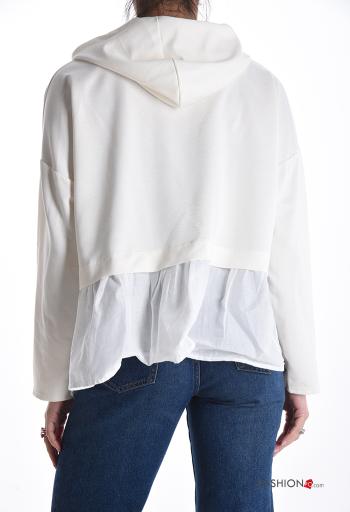 Felpa in Cotone maniche lunghe con strass con cappuccio - ph 2