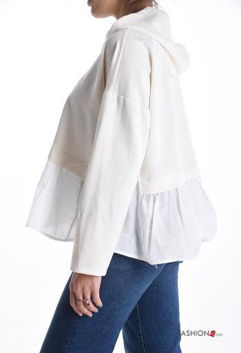Felpa in Cotone maniche lunghe con strass con cappuccio - ph 3