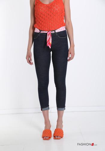 Jeans aus Baumwolle mit Taschen mit Band - ph 1