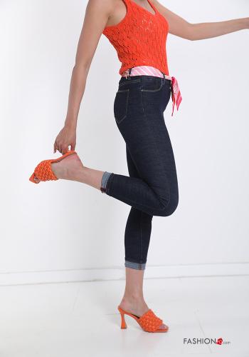 Jeans aus Baumwolle mit Taschen mit Band - ph 3