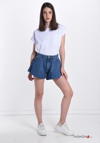 Pantaloncino Short in Cotone denim con tasche - ph 5