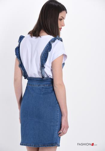 Denim Latzhose aus Baumwolle mit Volants - ph 5