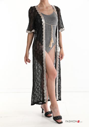 Spitze- Strandkleid aus Baumwolle mit Schleife - ph 1
