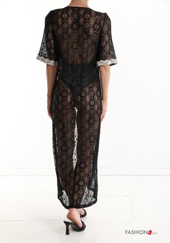 Spitze- Strandkleid aus Baumwolle mit Schleife - ph 2