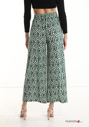 Pantalon wide leg à Imprimé Géométrique avec coulisse avec élastique - ph 2