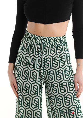 Pantalon wide leg à Imprimé Géométrique avec coulisse avec élastique - ph 4