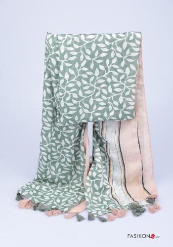 Scarf  with fringes Natural print - ph 1