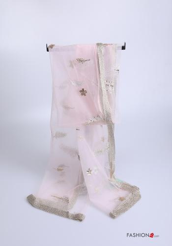 Estola de Algodón Patrón bordado con lentejuelas - ph 1