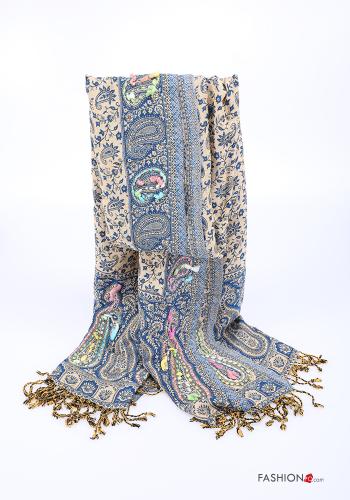 Jacquard print Scarf with fringe