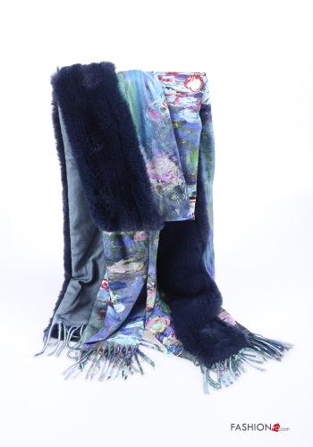 Creative print Scarf with fringe