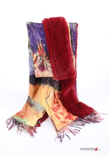 Creative print Scarf with fringe