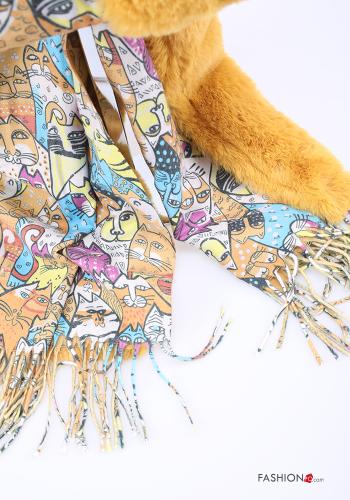 Animal motif Scarf with fringe - ph 3