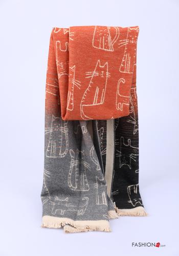 Scarf  with fringes Animals pattern - ph 1