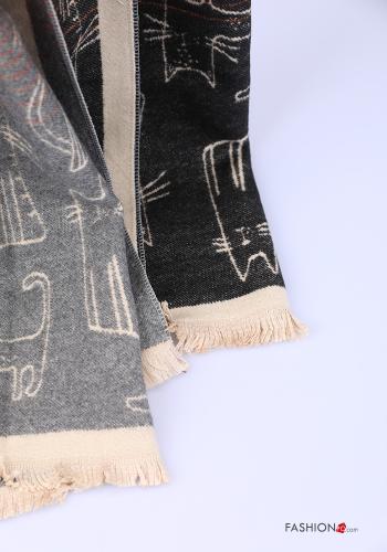 Scarf  with fringes Animals pattern - ph 3