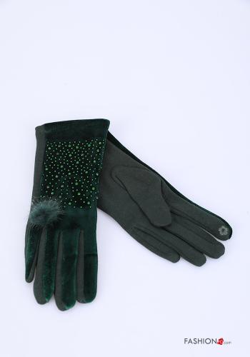 Conjunto de 12 pares Guantes de Terciopelo con brillantes - ph 4