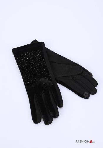 Conjunto de 12 pares Guantes de Terciopelo con brillantes - ph 6