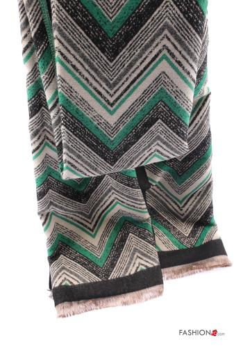 Chevron print Scarf with fringe - ph 3