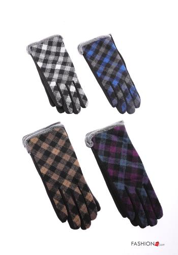 Set mit 12 Paar Vichy Muster Handschuhe - ph 1