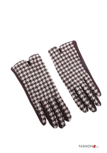 Set mit 12 Paar Hahnentritt Muster Handschuhe - ph 3