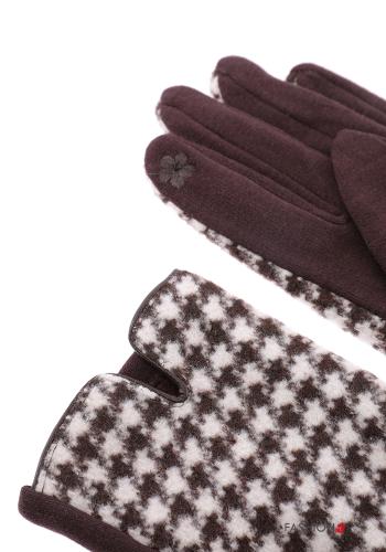 Set mit 12 Paar Hahnentritt Muster Handschuhe - ph 5