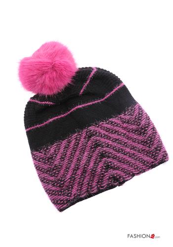 Set 24 pezzi Cappellino in Pelliccia ecologica Fantasia chevron
