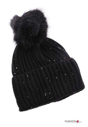 Set 12 pezzi Cappellino in Misto Lana con paillettes - ph 9