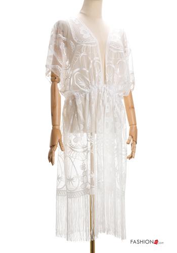 Spitze- Strandkleid mit Fransen - ph 1
