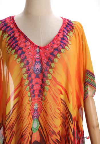 Patterned Cover up with v-neck - ph 4