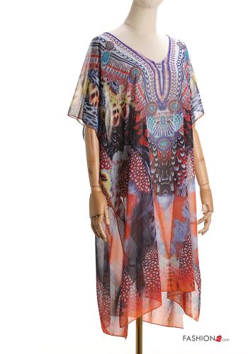 Patterned Cover up with v-neck