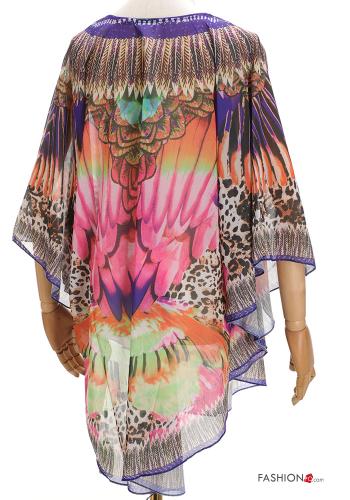 Copricostume maniche corte Fantasia animalier scollo a V - ph 2