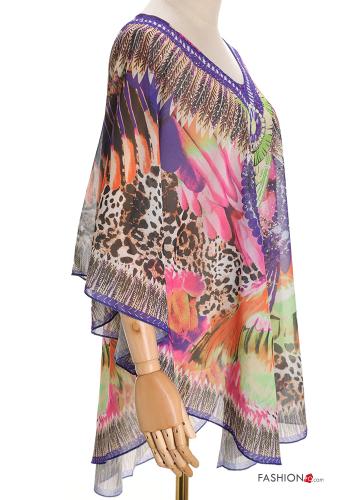 Copricostume maniche corte Fantasia animalier scollo a V - ph 3