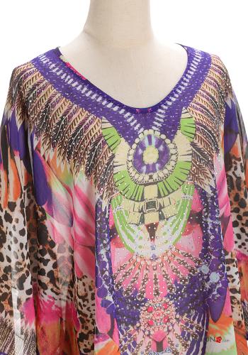 Copricostume maniche corte Fantasia animalier scollo a V - ph 4
